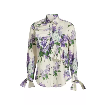 Рубашка с рюшами спереди Lilac Garden Libertine