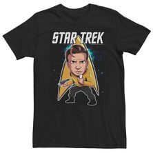 Большой &amp; Футболка Tall Star Trek Original Series Captain Kirk в стиле чиби Nickelodeon