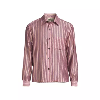 Striped Silk Boxy-Fit Shirt Kartik Research