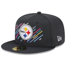 Мужская черная угольная шляпа New Era Pittsburgh Steelers 2021 NFL Crucial Catch 59FIFTY New Era