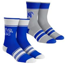 Молодежные носки Rock Em Socks Memphis Tigers Multi-Stripe 2-Pack Team Crew Socks Set Unbranded
