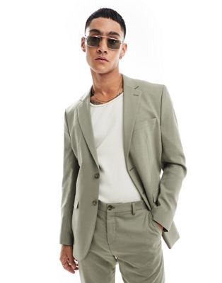 Selected Homme slim fit suit jacket in green Selected