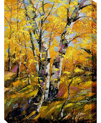 Наружная настенная живопись Golden Birch, 30 "x 40" West of the Wind