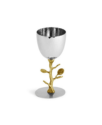 Золотая чашка для кидуша с ботаническим листом MICHAEL ARAM