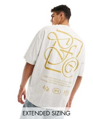 Белая вересковая футболка оверсайз с текстовым принтом на спине ASOS Dark Future ASOS DESIGN