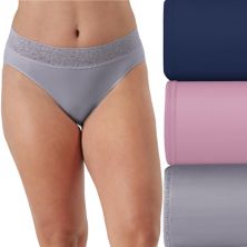 Bali® 3-Pack Modern Seamless Lace Trim Hi-Cut Underwear Set DFMLH3 Bali