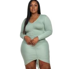 Plus Size Drawstring Ruched Front FASHNZFAB