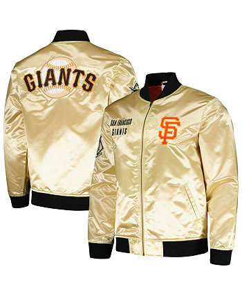 Мужская легкая атласная куртка с молнией во всю длину San Francisco Giants OG 2.0 Gold Gold Mitchell & Ness