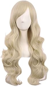 MapofBeauty 28 Inch/70 cm Charming Women's Long Curly Full Hair Wig (Black) MapofBeauty