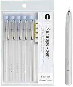 Kuretake Karappo Pen, 0.25mm Extra Fine tip 5pcs set, Empty refillable ink pen, for lettering, calligraphy, illustration, drawing, Made in Japan Kuretake