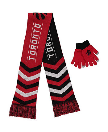 Красный мужской и женский комбинированный комплект из перчаток и шарфа Toronto Raptors FOCO