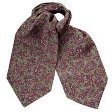 Марсала — шелковый мужской галстук Ascot — зеленый Elizabetta