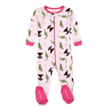 Детская хлопковая пижама Leveret с динозавром, розовая Leveret
