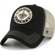 Men's '47 Black/Natural New Orleans Saints Notch Trucker Clean Up Adjustable Hat Unbranded