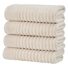 Madelinen® 4-Piece Zero Twist Combed Cotton Textured Bath Towel Set Madelinen