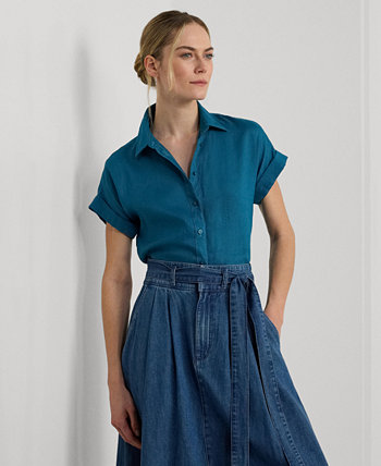 Women's Linen Cuffed Shirt LAUREN Ralph Lauren