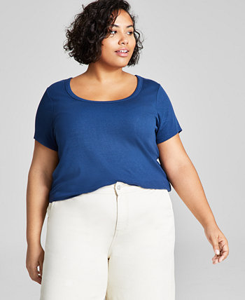 Трендовая блузка большого размера с круглым вырезом от And Now This для женщин And Now This