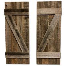 Rustic Farmhouse 36 in. x 12 in. Reclaimed Wood Decorative Shutters (Set of 2) BarnwoodUSA