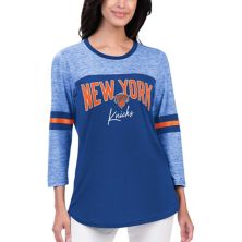 Женская синяя футболка G-III 4Her от Carl Banks New York Knicks Play the Game с рукавом три четверти In The Style