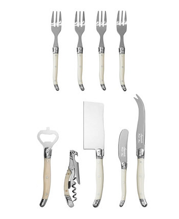 Набор мясных закусок и посуды для бара Laguiole Essential, 9 предметов, с ручками из искусственной слоновой кости French Home
