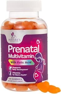 Prenatal Gummy with Folic Acid, Prenatal Vitamins and Minerals for Fetal Support, Vitamin A, C, D3, B12, B6 & Folate, Prenatal Multivitamin for Pregnant & Nursing Women - 60 Gummies (Жевательные конфеты), 30 Day Supply Nature's Nutrition