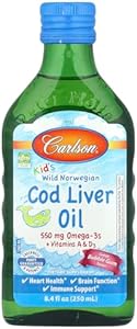 Carlson Kid's Wild Norwegian, Cod Liver Oil, Bubble Gum, 8.4 fl oz (250 ml) Carlson