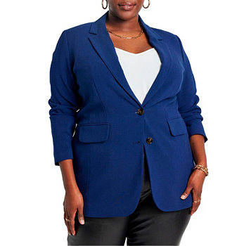 Women's Plus Size The 365 Semi Stretch Two Button Blazer Eloquii