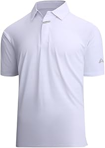 Damipow Premium Golf Shirts for Men Dry Fit Performance Polo Short Sleeve Collared Shirt Damipow