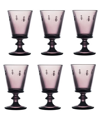 Набор бокалов для вина Napoleon Bee Aubergine из 6 предметов, 9 унций La Rochère