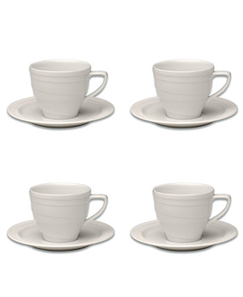Фарфоровое блюдце для кофейной чашки Essentials на 6 унций, набор из 4 шт. BergHOFF