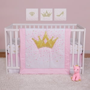 Sammy & Lou Tiara Princess Infant Crib Bedding Set, Girl, Pink, 4-Pieces Sammy & Lou