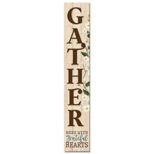 Gather Here Grateful Hearts Porch Leaner Floor Decor Artisan Signworks