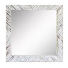 Stonebriar Collection Квадратное белое деревянное настенное зеркало с шевроном STONEBRIAR