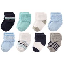 Махровые носки Luvable Friends для новорожденных мальчиков и малышей, мятно-синие полоски Luvable Friends
