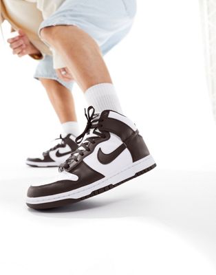 Мужские кеды Nike, Dunk High Retro в коричнево-белом цвете для повседневной жизни Nike