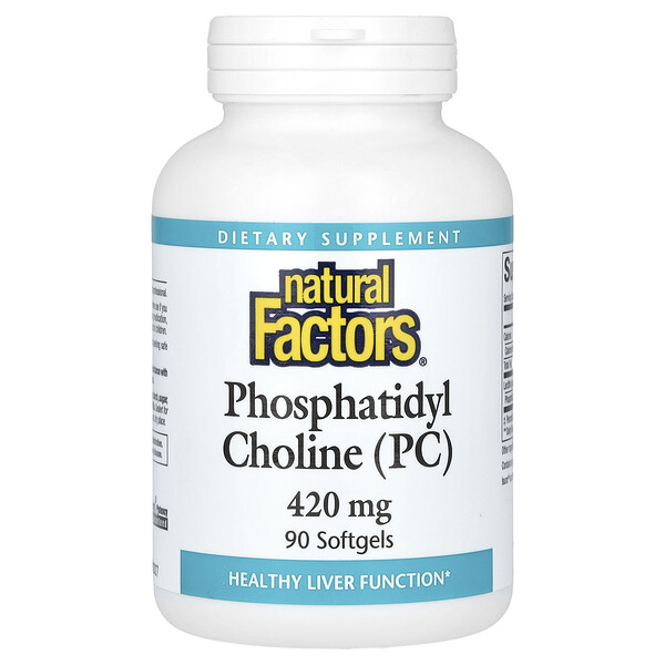 Фосфатидилхолин - 420 мг - 90 мягких капсул - Natural Factors Natural Factors