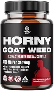 Horny Goat Weed for Male Enhancement - Extra Strength Horny Goat Weed for Men 1590mg per serving Complex with Tongkat Ali Saw Palmetto Extract Panax Ginseng and Black Maca Root for Stamina & Energy Natures Craft