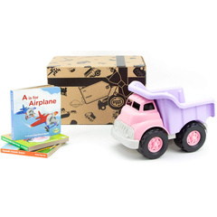 Green Toys Dump Truck, Pink & Board Book Set, 3-Pack - Pretend Play, Motor Skills, Reading, Kids Toy Vehicle. No BPA, phthalates, PVC. Dishwasher Safe, Recycled Plastic, Made in USA. Green Toys