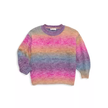 Вязаный свитер с круглым вырезом радуги для девочек Mini Molly