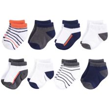Yoga Sprout Baby Boy Socks, Orange Charcoal 8-Pack Yoga Sprout