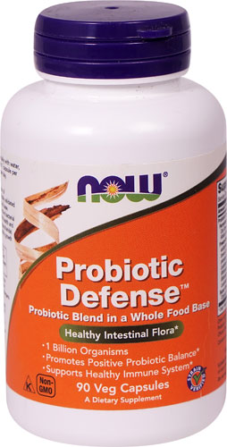 NOW Probiotic Defense™ -- 90 вегетарианских капсул NOW Foods