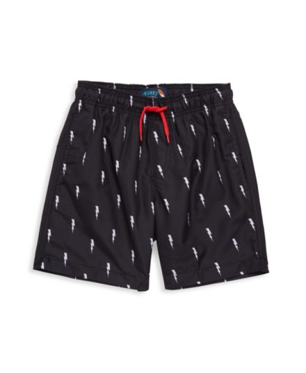 Boy's Swim Thunderbolt-Print Shorts Trunks Surf & Swim Co.