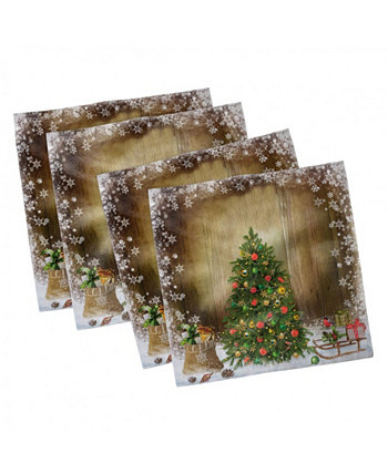 Рождественский набор из 4 салфеток, 18 x 18 дюймов Ambesonne
