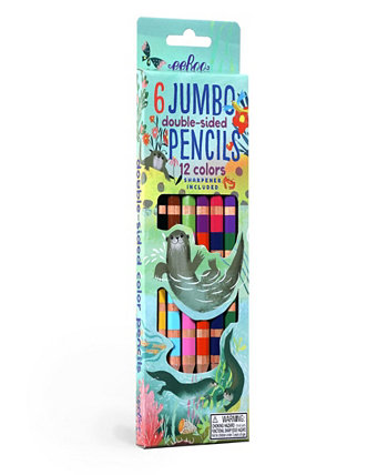 Двусторонние цветные карандаши Otters at Play Jumbo, набор из 7 шт. EeBoo