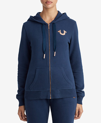 True religion navy zip hoodie on sale