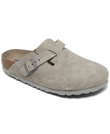 Women's Boston Soft Footbed Suede Leather Clogs from Finish Line Birkenstock