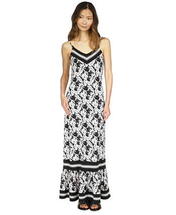 Women's Printed Ruffle-Hem Maxi Dress Michael Kors