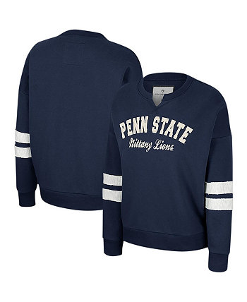 Женский темно-синий пуловер с вырезом и вырезом Penn State Nittany Lions Perfect Date Colosseum