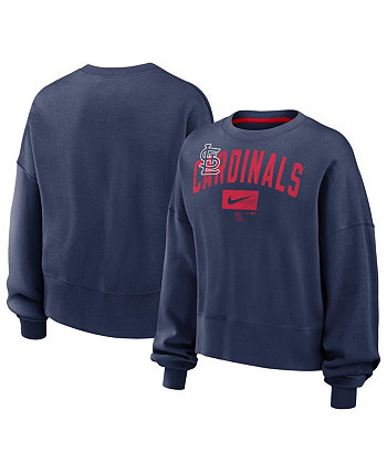 Women's Navy Distressed St. Louis Cardinals Pullover Sweatshirt Nike