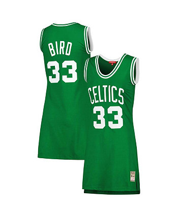 Женское трикотажное платье Larry Bird Kelly Green Boston Celtics 1985 из твердой древесины с именем и номером игрока Mitchell & Ness